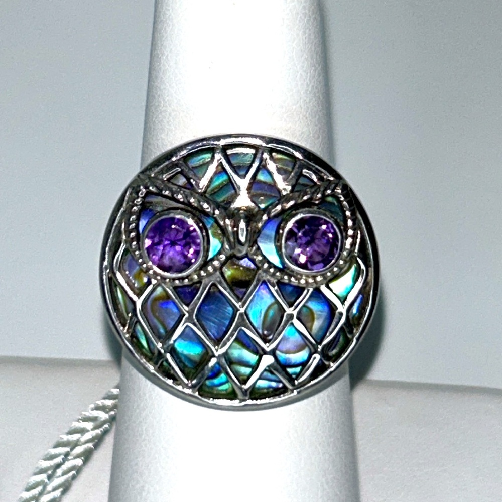 Samuel B. Silver and Purple Owl Ring